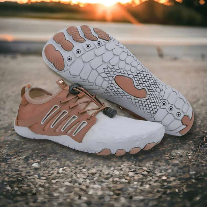 "Unisex TrailFlex Pro Barefoot Shoes with elastic upper, breathable material, ultra-thin sole and non-slip grip."