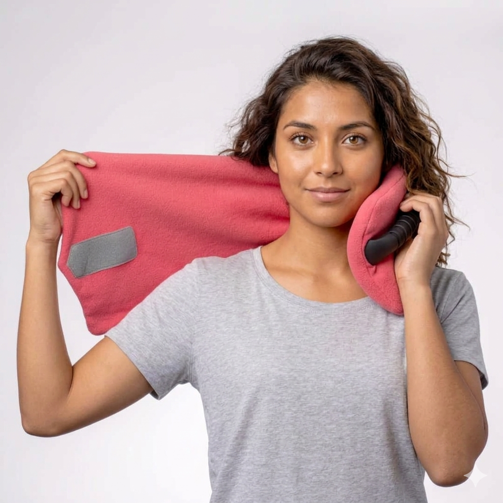 Unisex travel pillow for upright neck support, ensuring comfortable rest during any journey.