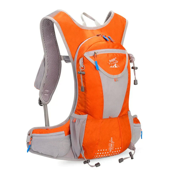 Front view of the ultra-light waterproof hydration pack, ready for any outdoor adventure.