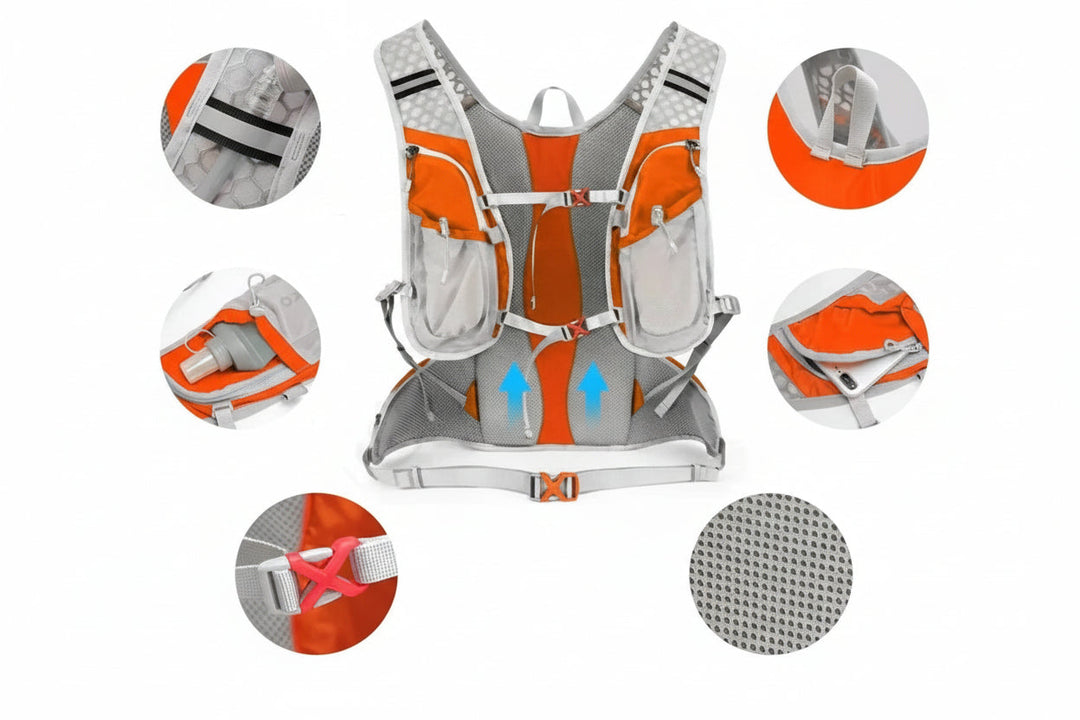 Adventure gear sports pack with water bladder, essential for travel & outdoor hydration.