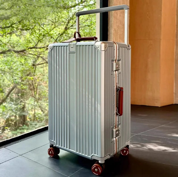 Secure, durable Valencia Voyager hardshell suitcase, spinner wheels for smooth modern travel.