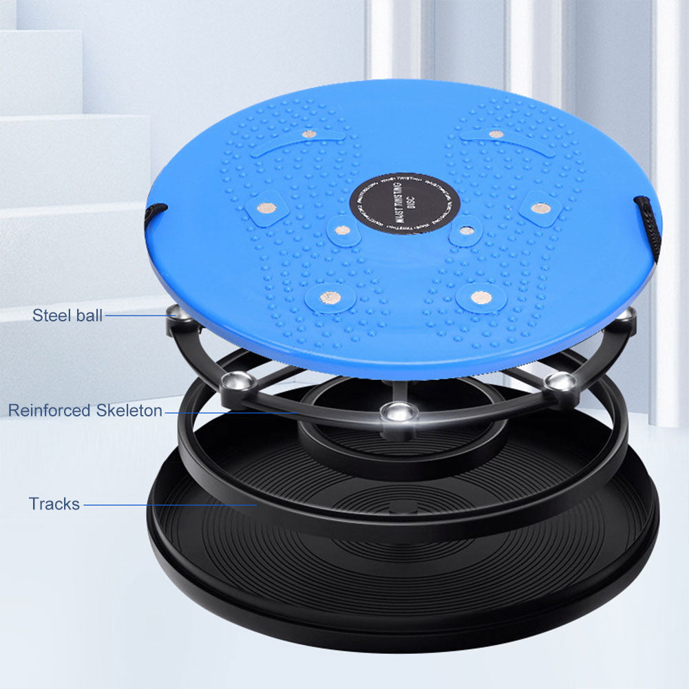 "Unisex waist twisting disc with magnetic massage points for core workouts, available in vibrant colors, supports 100KG."