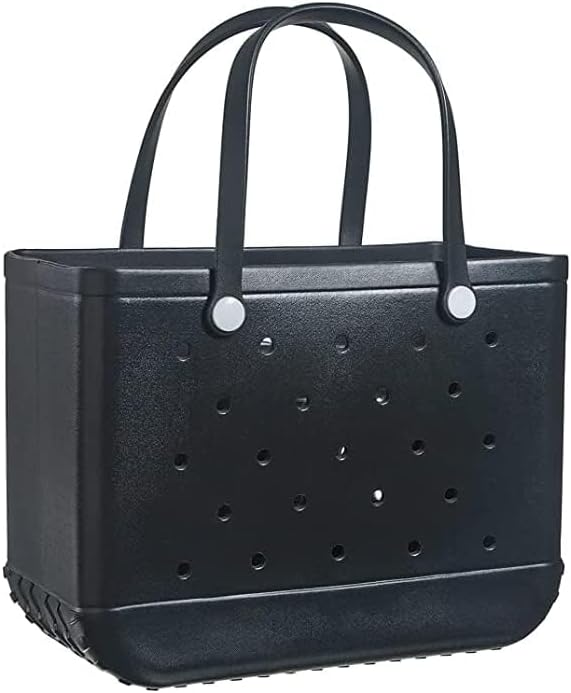 Spacious EVA beach bag with airflow holes, a durable and washable carryall for towels, toys, and gear.