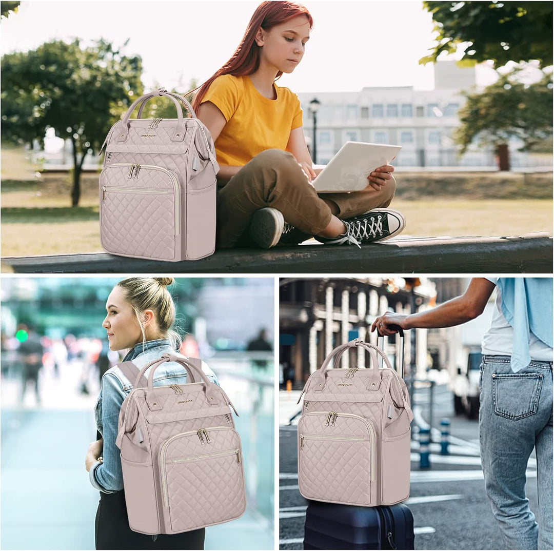 Unisex office & school laptop backpack, water-resistant, expandable, RFID protected.