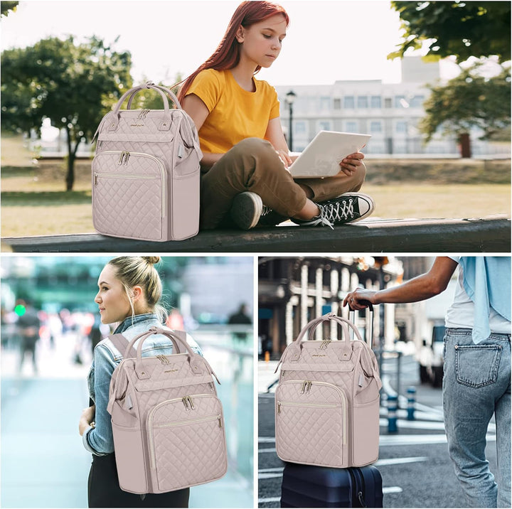 Unisex office & school laptop backpack, water-resistant, expandable, RFID protected.
