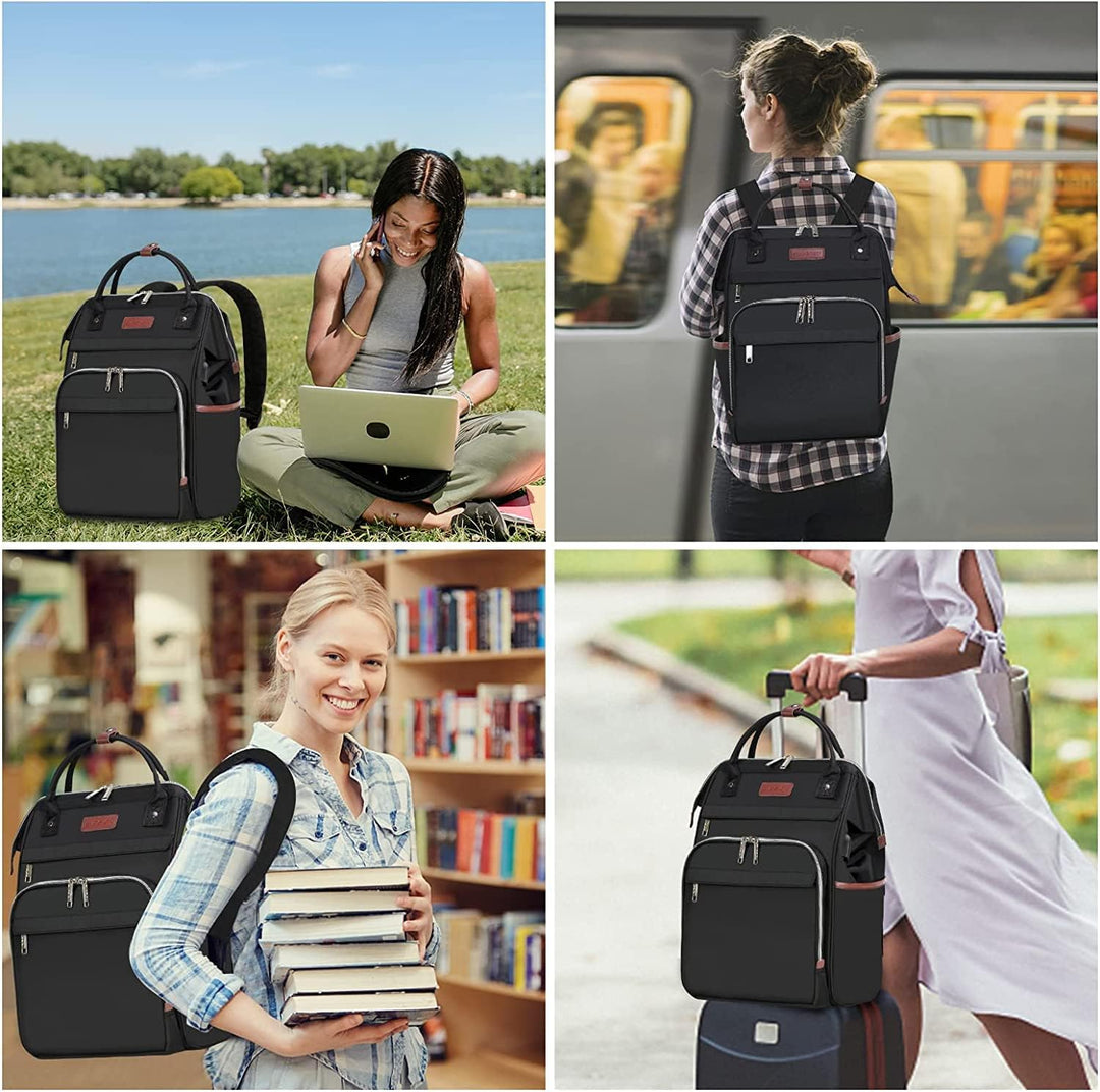 Durable expandable laptop backpack with RFID, water resistance & external USB port.