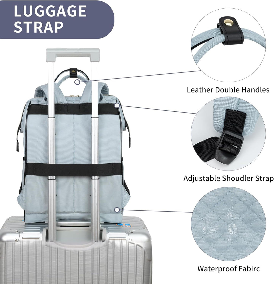 Versatile expandable travel laptop backpack, water-resistant, RFID secure, USB charging.