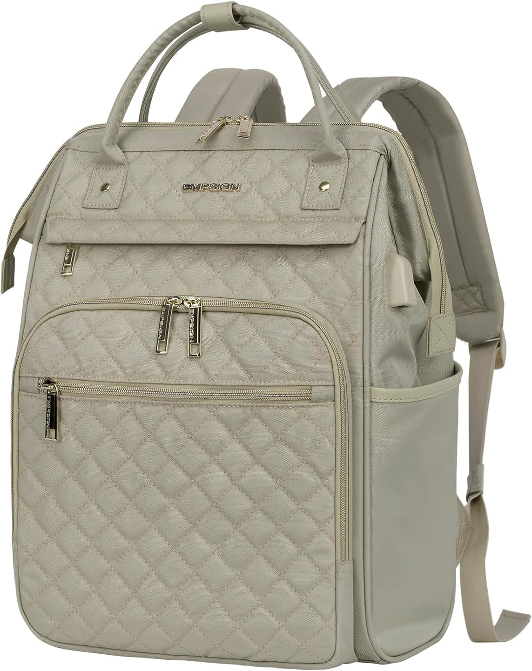 Commuter laptop backpack, water-resistant, RFID secure, expandable, with USB port.