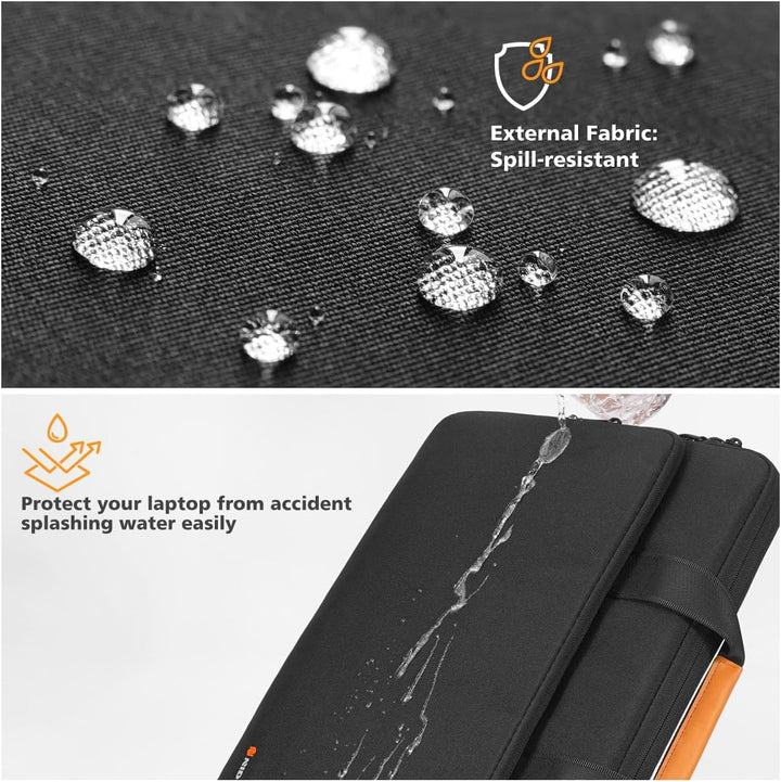 Durable water-resistant laptop shoulder bag, unisex, for 360° protective carrying.