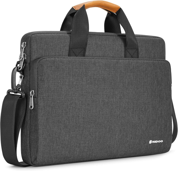 Versatile unisex water-resistant laptop shoulder bag, 360° padded, for secure transport.