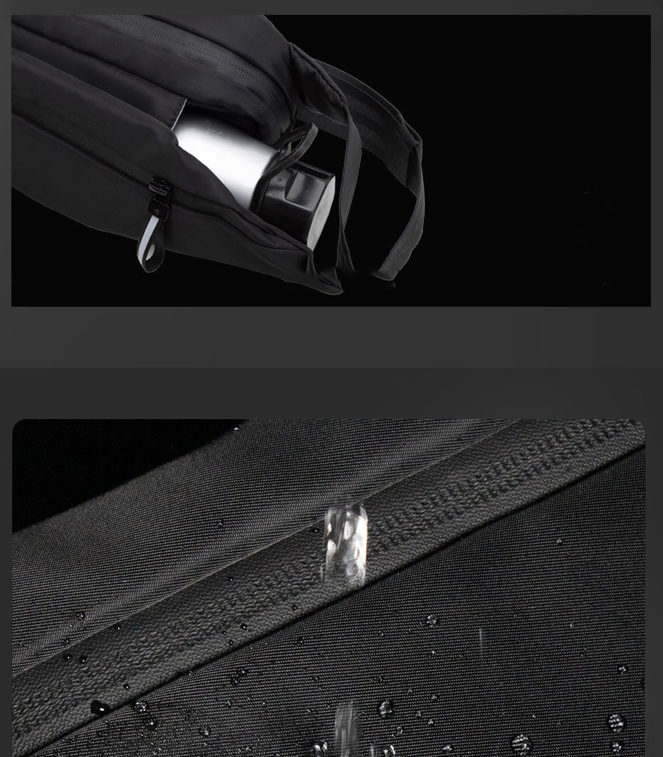 Two water-resistant multi-pocket fanny packs, showcasing the 1+1 FREE offer for travel accessories.