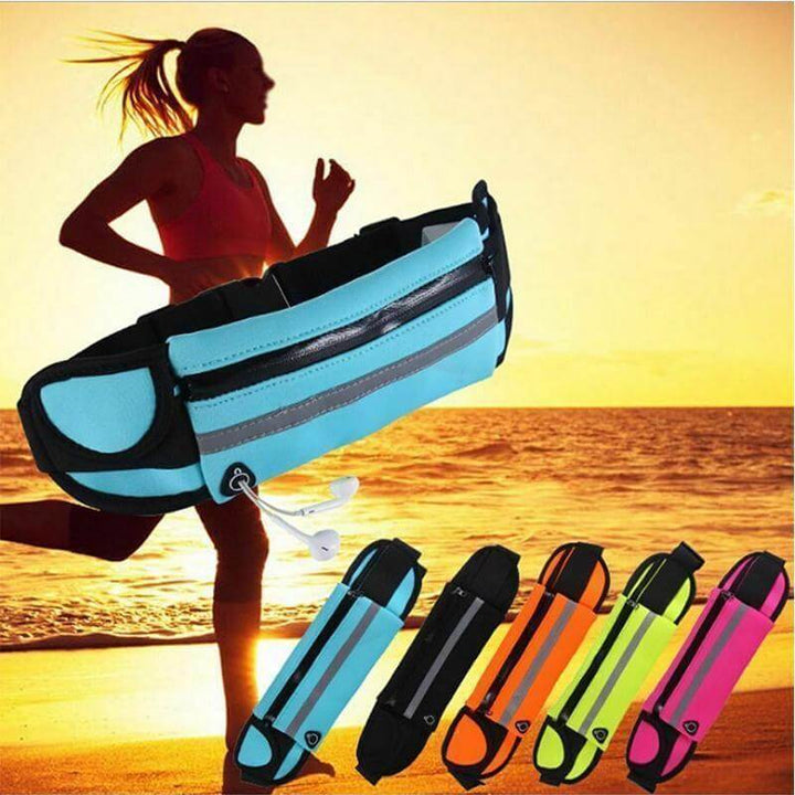 Water-resistant unisex sports belt, ideal for runners needing hands-free storage.