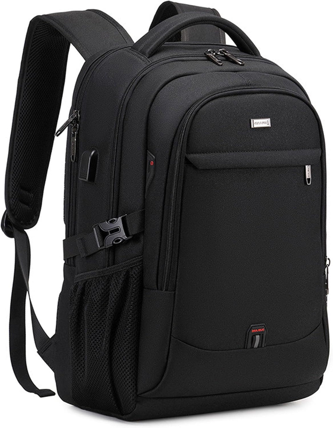 Unisex water-resistant travel backpack for laptops. Durable commuter bag with secure compartments.