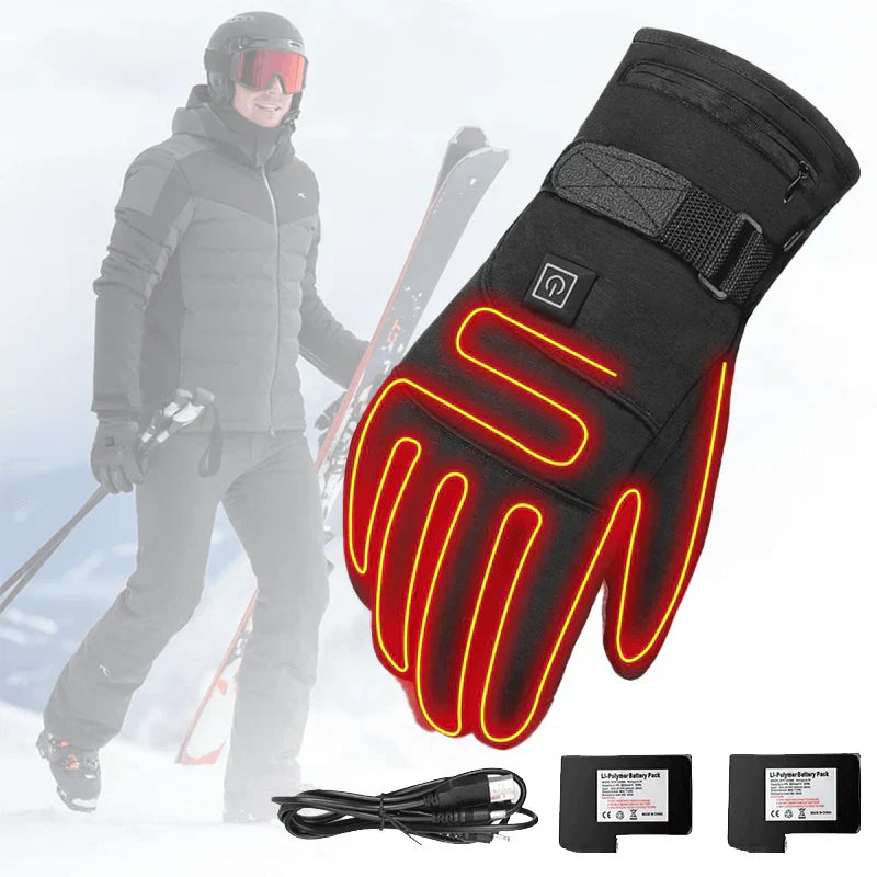 Ergonomic unisex heated gloves, waterproof and electric, ensuring ultimate warmth & comfort in winter.