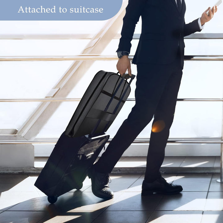 Durable Oxford waterproof garment bag; foldable suit protector for travel, keeps formalwear wrinkle-free & dry.