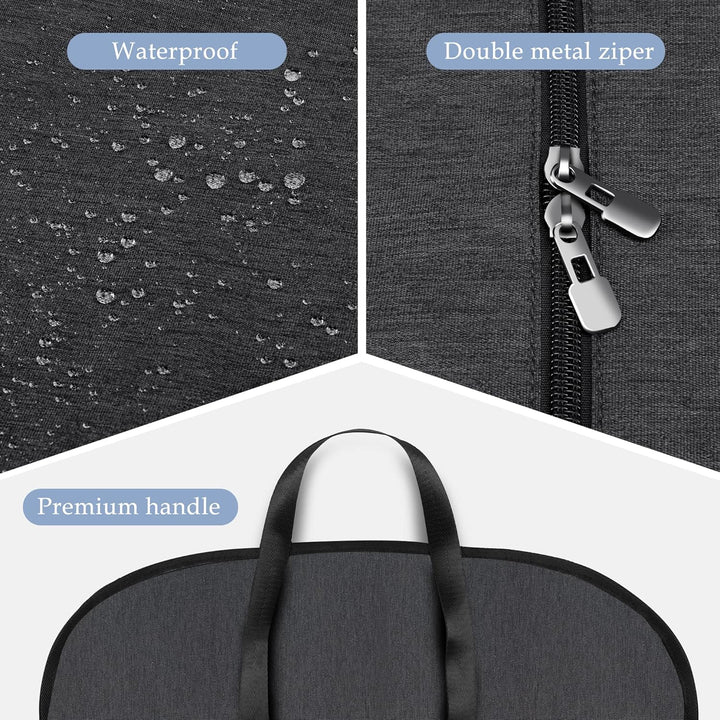 Compact foldable waterproof garment bag, keeps suits dry & neat for travel. Essential clothing storage organizer.