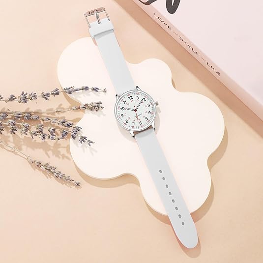 Waterproof unisex nurse watch, featuring a silicone strap and distinct second hand.