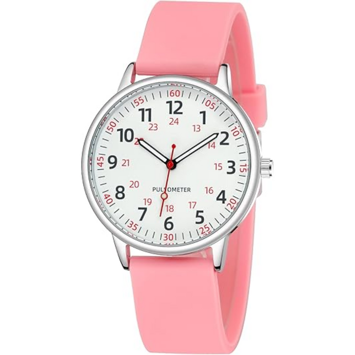 Analog nurse watch, waterproof and easy-to-read, perfect for any medical setting.