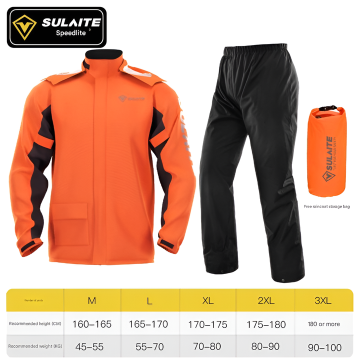 Unisex waterproof rain jacket & pants combo, durable outdoor gear for all-weather protection, hiking, and camping.