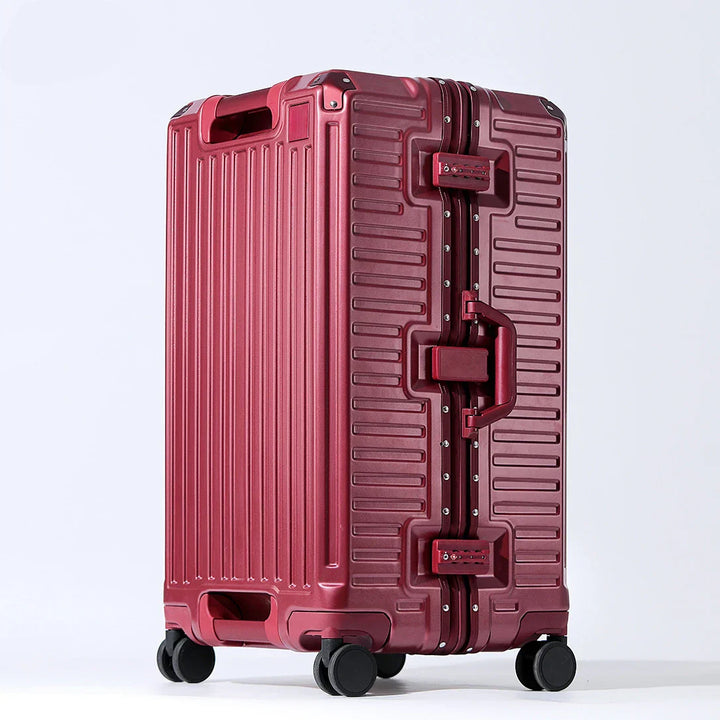 Unisex wide grip hard shell suitcase with smooth spinner wheels for easy, durable travel.