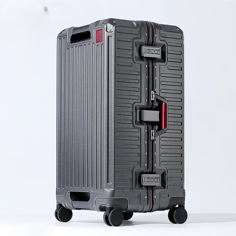 Premium wide grip hard shell suitcase, featuring durable construction, smooth spinner wheels, and integrated TSA security.