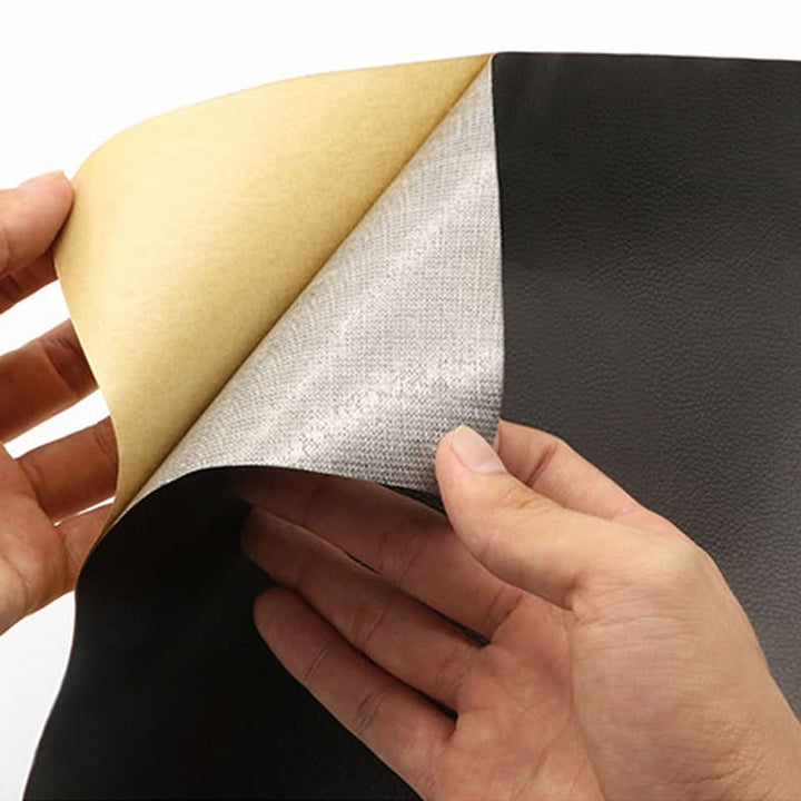 Furniture restoration with 20x54 inch universal self-adhesive repair patch for sofas & seats.