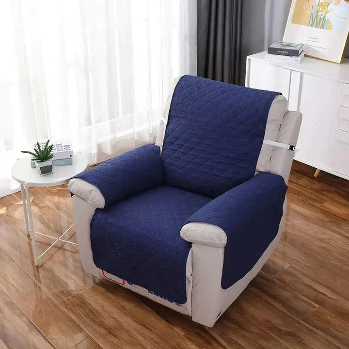 Modern living room armchair cover, a pet-friendly & easy-care solution.