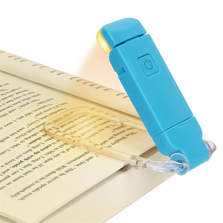 "USB Rechargeable Flex Reading Light with adjustable LED, lightweight design, and flexible positioning for comfortable readin
