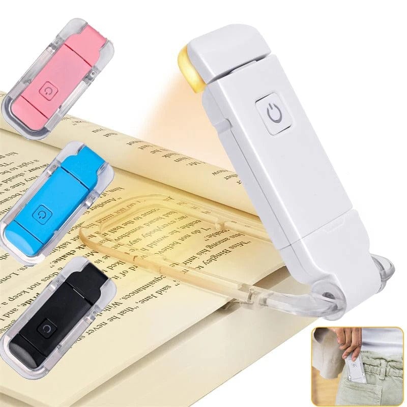 "USB Rechargeable Flex Reading Light with adjustable LED, lightweight design, and flexible positioning for comfortable readin