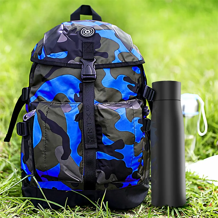 "UV Light Water Bottle with UV-C sterilization, sleek design, BPA-free, ensures germ-free hydration and easy portability."
