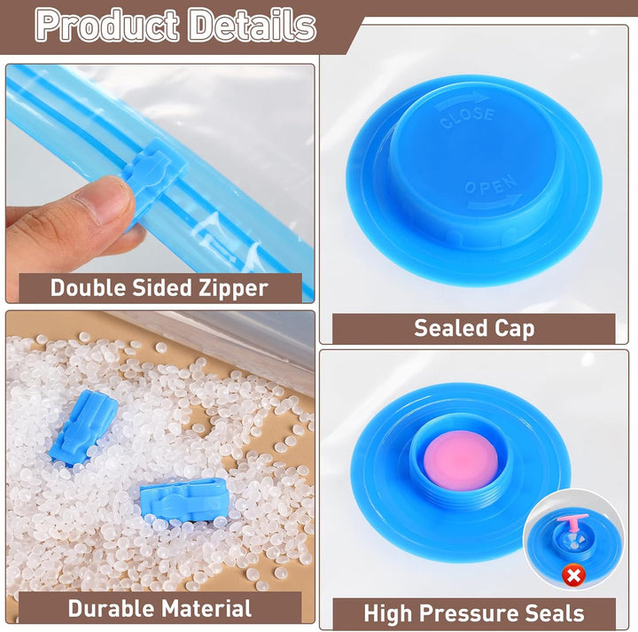 Compress clothes and bedding with this vacuum bag set & electric pump.