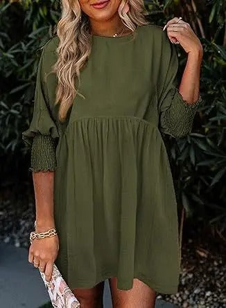 Tiered Ruffle Collar Dress - Modern