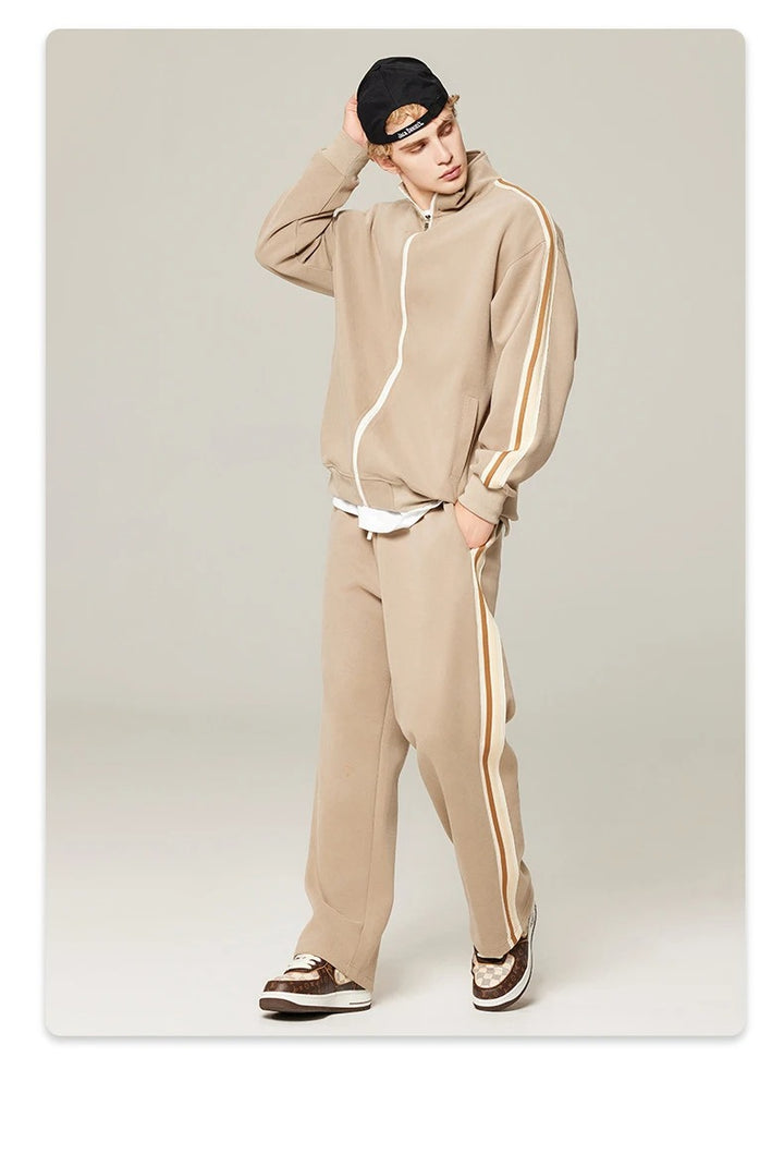 Men's  Tracksuit with Zip-Up Jacket & Drawstring Pants