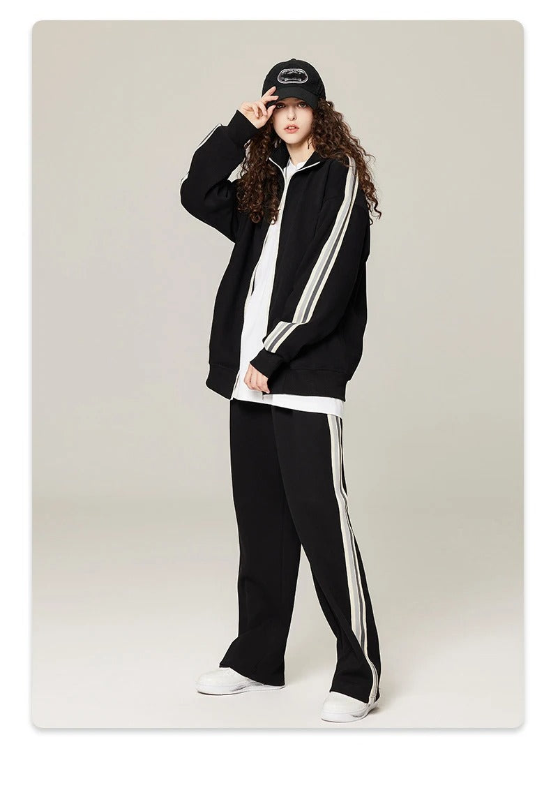 Men's  Tracksuit with Zip-Up Jacket & Drawstring Pants