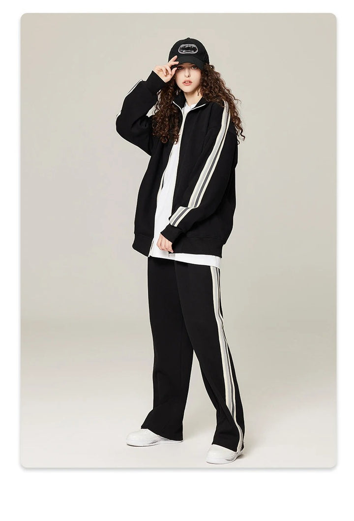 Men's  Tracksuit with Zip-Up Jacket & Drawstring Pants