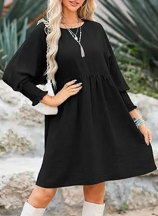 Tiered Ruffle Collar Dress - Modern