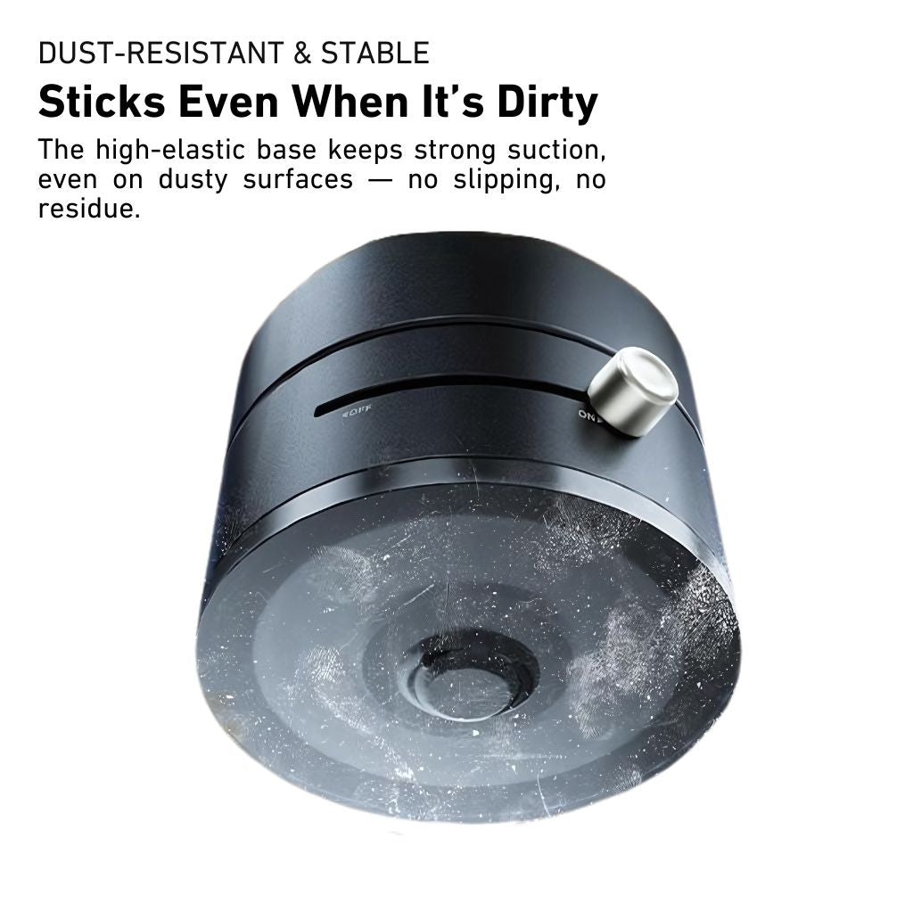 "Versatile magnetic phone mount with 360° rotation on desk, sleek design, modern and flexible for convenient phone positionin