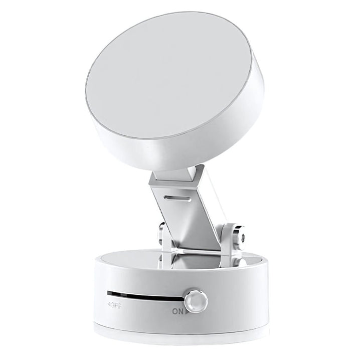 "Versatile magnetic phone mount with 360° rotation on desk, sleek design, modern and flexible for convenient phone positionin