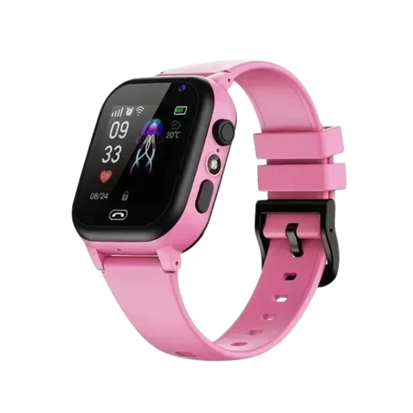 "Vibrant kids waterproof GPS smartwatch with video call, camera, and colorful design for active fun and safety."