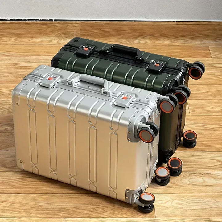 Vienna Voyager aluminium-magnesium hardside luggage, secure & durable for travel.