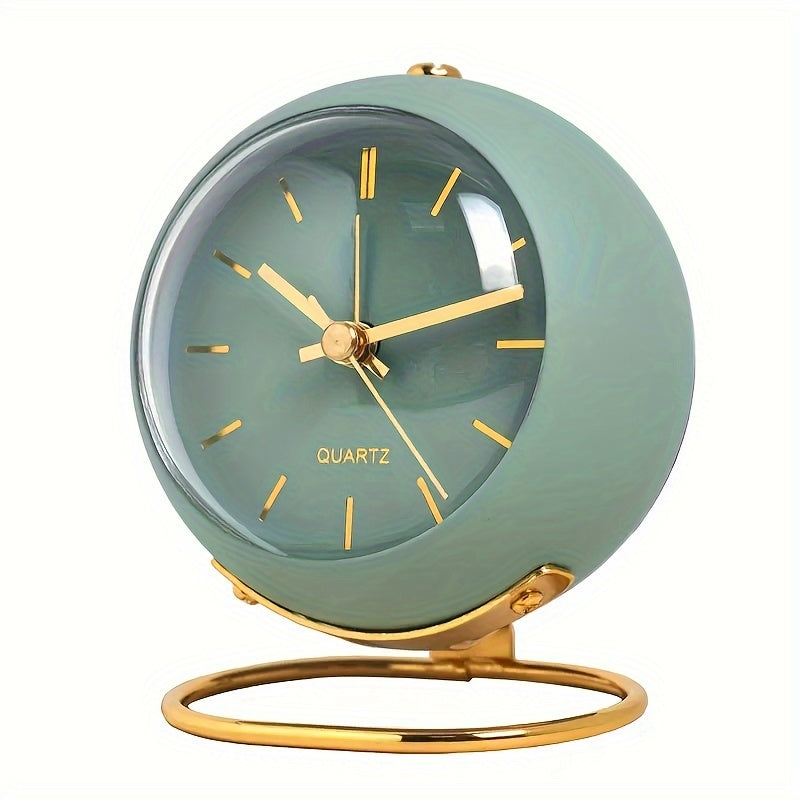 Vintage analog alarm clock, loud classic alarm, perfect for bedroom or desk decor.