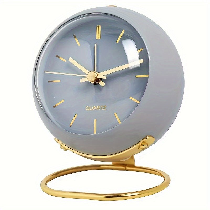 Loud classic vintage analog alarm clock, metal body, ideal for bedroom, office, or desk decor.