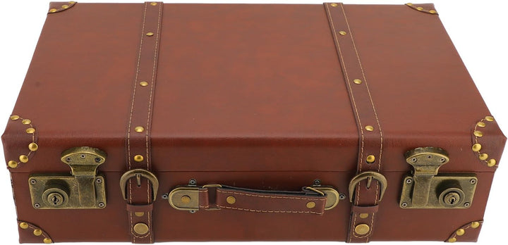 Close-up of the alloy lock and heritage brown vintage leather on this carry-on overnight travel case.