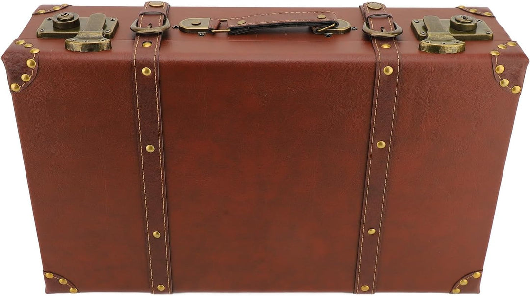 Textured heritage brown vintage leather carry-on overnight case, a durable and stylish small travel suitcase.