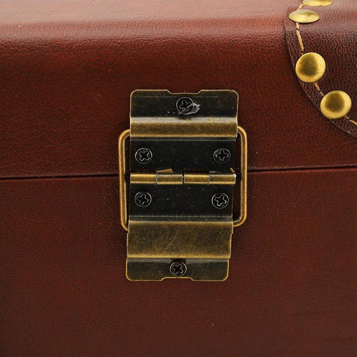 Versatile vintage brown leather overnight case, suitable as a carry-on luggage or a decorative storage box.