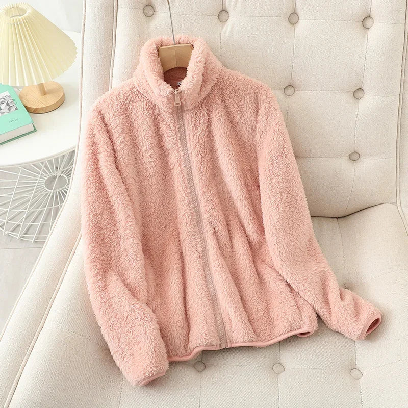 Versatile women's warm winter jacket, cozy and comfortable casual outerwear, great for layering.
