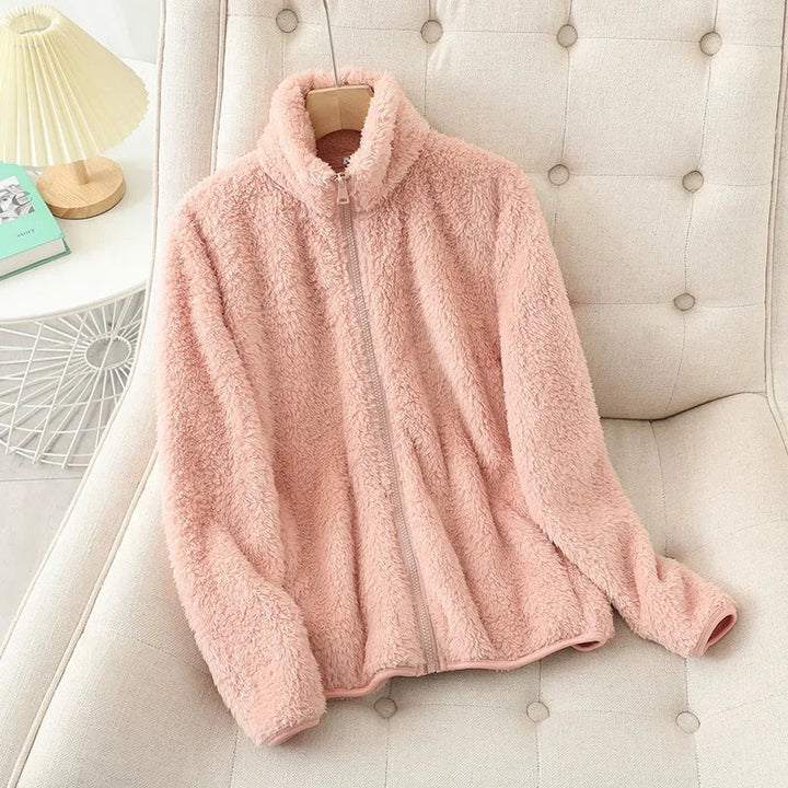 Versatile women's warm winter jacket, cozy and comfortable casual outerwear, great for layering.