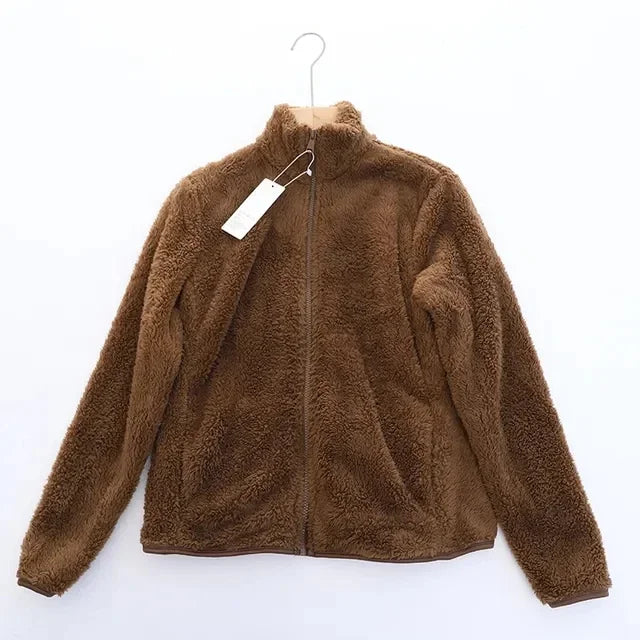 Everyday women's warm winter jacket, cozy, comfortable, and casual outerwear with a sturdy zipper.