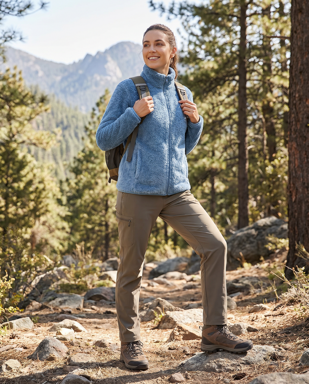 Comfortable women's casual jacket with full zipper, warm and cozy winter outerwear for everyday wear.