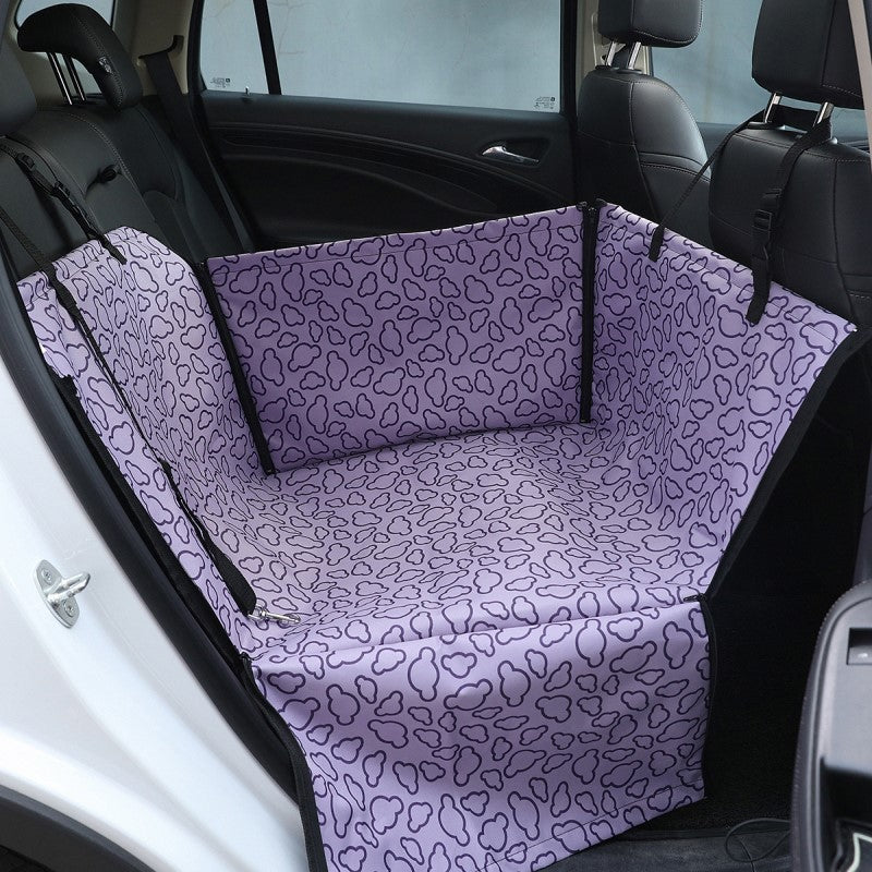 Waterproof dog car seat cover for back seats, protecting your vehicle from pet fur, dirt, and spills during travel.